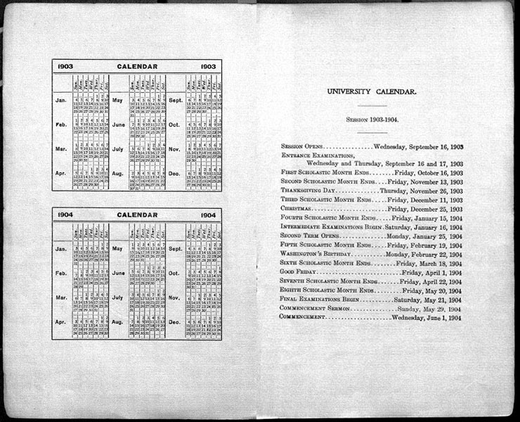 Calendar 1903